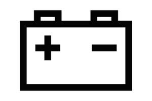 A black and white battery icon on a white background vector