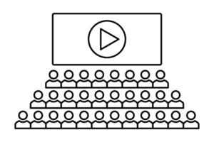 A player on a screen with people watching vector