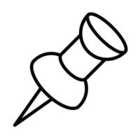 A black and white drawing of a pin vector