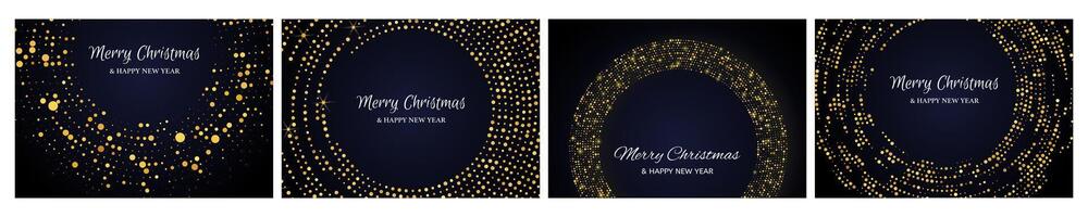 Merry Christmas backgrounds with gold glitter pattern vector
