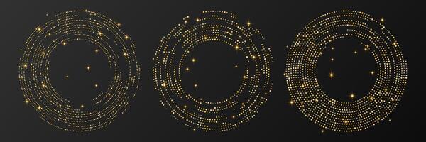 Abstract gold glowing halftone dotted background vector