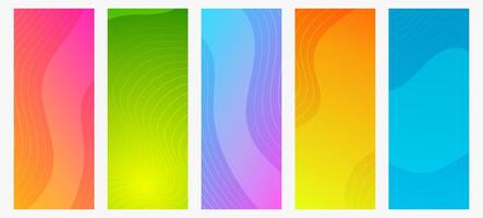 Modern colorful gradient background with wave lines vector