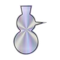 Christmas Hologram empty Snowman design featuring a smooth metallic surface with a gradient and central point of interest in a minimalist style. Holographic blank sticker. vector