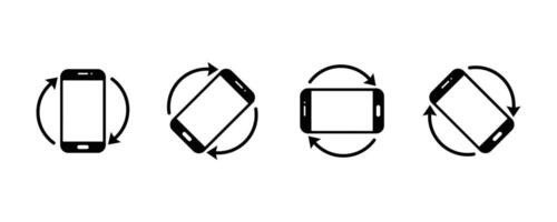 Smartphone rotation icons. Phone rotate set. Phone tilt vertical and horizontal signs. Mobile icon set. New electronic device. vector