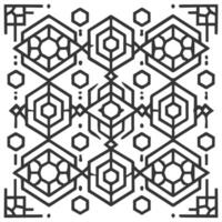 A black and white geometric pattern with a square in the middle vector