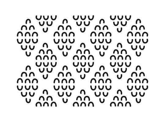 Hand drawn abstract ornament with arches and rhomb. Doodle folk scandinavian pattern with lines