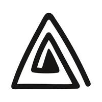 Hand drawn abstract triangle spiral geometric element for nordic design vector