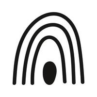 Hand drawn abstract line in rainbow shape. Doodle scribble arches repeat element. vector