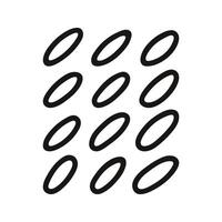 Hand drawn linear oval rice pattern. Doodle geometric shape elements vector