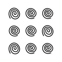 Simple line swirls in circle spiral shape doodle. Hand drawn geometric pattern for abstract design vector