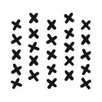Hand drawn cross brush strokes pattern. Doodle x mark, rejected icon lines elements vector