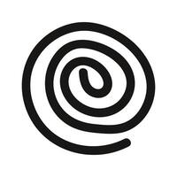 Simple line swirl in circle spiral shape doodle. Hand drawn geometric element for abstract design vector