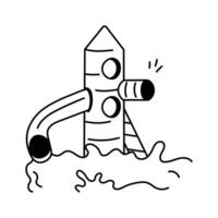 Icon of a house themed water slide attraction for parks vector