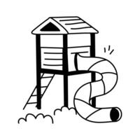 An amazing icon of aqua park play structure with a slide vector
