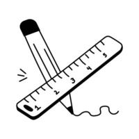 Icon of a drafting scale, ideal for technical and artistic drawings vector