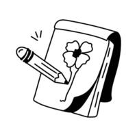 Icon of a sketch pad, perfect for art and drawing visuals vector