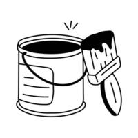 Icon of a paint container, perfect for creative art and design needs vector