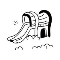 Simple slide icon for fun activities in parks vector