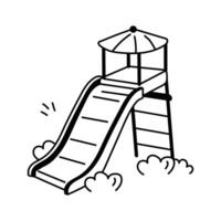 Simple slide icon for fun activities in parks vector