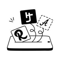 Icon for text styling, ideal for typography and creative designs vector
