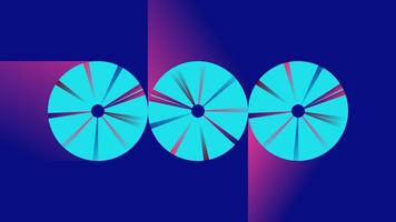 three blue circles with a red and blue background vector