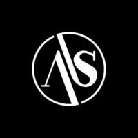 Elegant minimalist logo design featuring the letters A and S in a stylish circular format. Ideal for branding, corporate identity, or design inspiration with a clean and modern look. vector