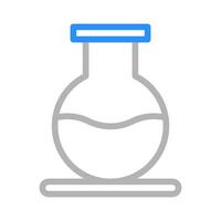 Laboratory flask with liquid. Concept of chemistry, science, and experiment. vector