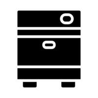 Black and white computer server icon. Concept of data storage and processing. vector