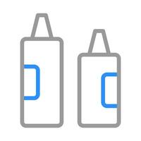 Ketchup and mustard squeeze bottles icon. Concept of fast food and condiments. vector