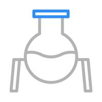 Laboratory flask with liquid. Concept of chemistry, science, and experiment. vector