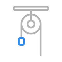 Pulley system illustration. Concept of physics, mechanics, and engineering. vector