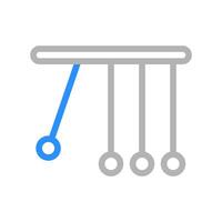 Newton's cradle in motion. Concept of physics, momentum, and energy. vector