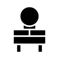 Dressing table with mirror icon. Concept of beauty, fashion, and makeup. vector