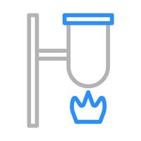 Laboratory burner heating a test tube. Concept of chemistry, science, and experiment. vector