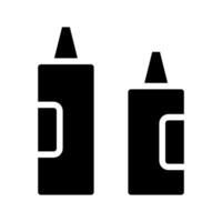 Ketchup and mustard squeeze bottles icon. Concept of fast food and condiments. vector