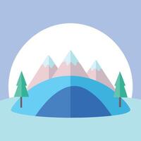 a serene flat design of dome mountains with smooth, rounded peaks and gentle slopes vector