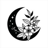 Whispers of the Moon Crescent Clipart Design vector