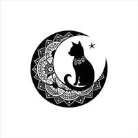 Mystical Crescent Moon Illustration vector