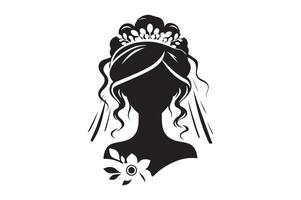 Classic Bride Silhouette Timeless Illustrations vector