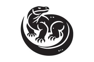 Bold Komodo Dragon Silhouette for Nature Themed Projects vector