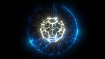 A glowing blue sphere with a glowing light video