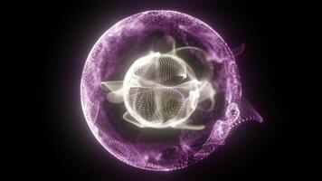 A purple object with a white light inside video