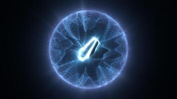 A blue glowing object with a circle around it video