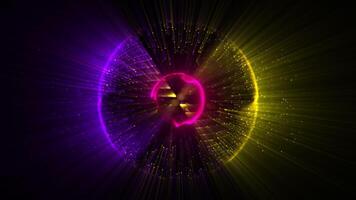 Abstract background with glowing yellow and purple lights video