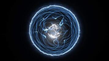 A blue circular object with a glowing light video