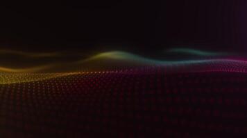 Colorful Flowing Wave with Gradient Dots on Dark Background video