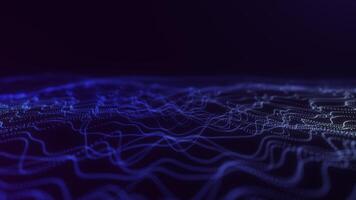 Blue Glowing Particle Waves with Smooth Flow video