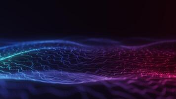 Vibrant Blue and Red Gradient Digital Particle Waves video
