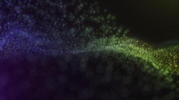 Vibrant Blue and Green Particle Wave Motion with Gradient Effect video