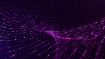 Futuristic Glowing Purple Digital Particle Grid video